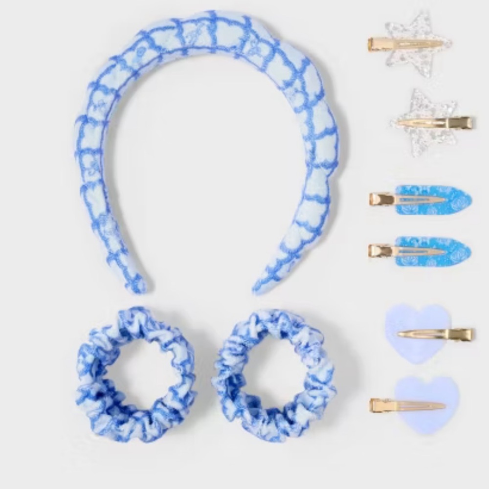 NEW Roller Rabbit x Target Geo Trellis Headband/Wristbands/Clips 9 Piece Set